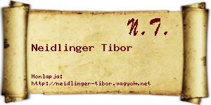 Neidlinger Tibor névjegykártya